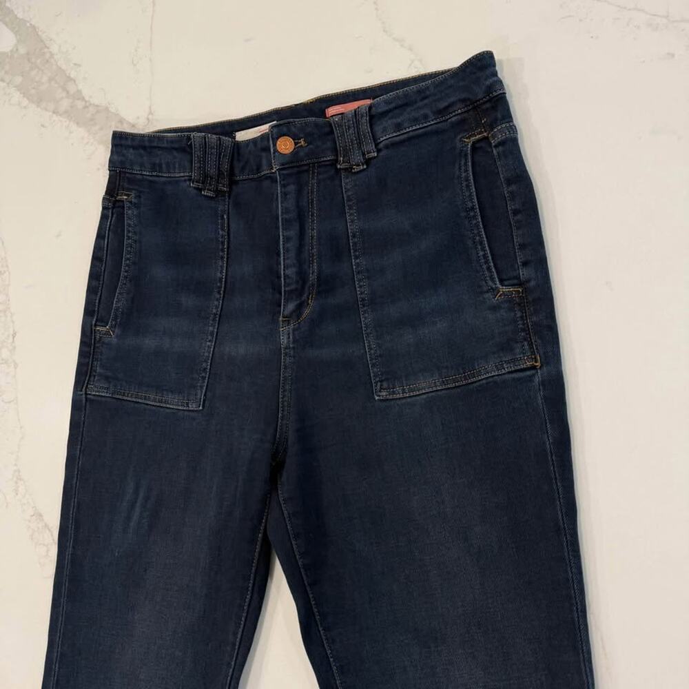 Pilcro Anthropologie The Icon Denim Jeans Womens 29 Blue High Rise Patch Pockets - Picture 2 of 10
